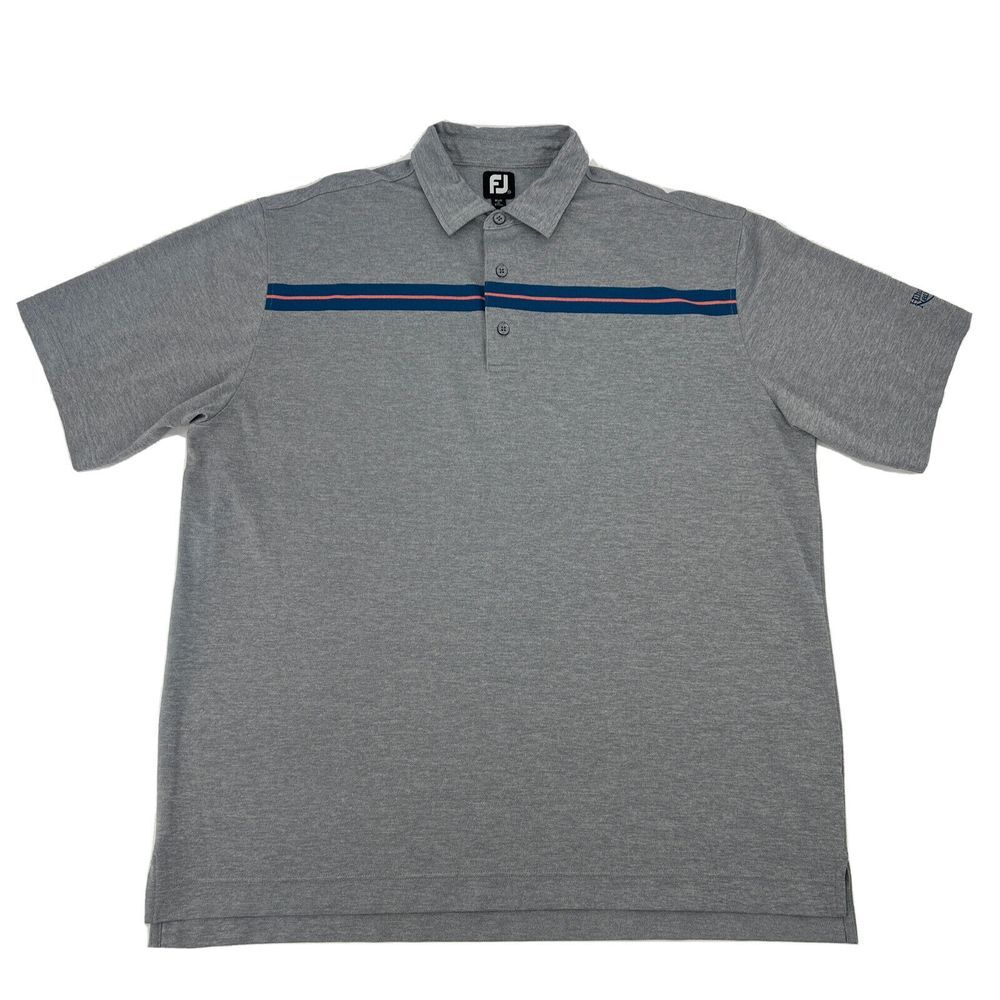 FootJoy Shirt Men's XXL Gray Short Sleeve Polo Golf FJ Hilton Head National Golf
